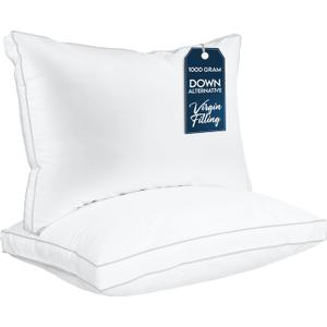 Utopia Bedding Bed Pillows for Sleeping Queen Size (White), Set of 2, Cooling Hotel Quality, Gusseted Pillow for Back, Stomach or Side Sleepers