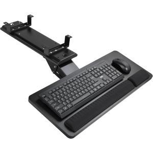 Keyboard Tray Under Desk,25x9.84'' Large Slide Out Swivel Tilt Computer Keyboard Drawer for Home Gaming Office Desk, Dual Mount,Black