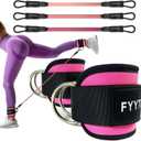 Ankle Resistance Bands with Cuffs, Women Workout for Home Gym, Glutes Exercise at Home, Ankle Strap for Cable Machines Women, Shaping The Perfect Butt. (Pink)