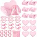 36 Pcs Sleepover Party Supplies for Girls Throw Blanket Heart Pillows Headband Eye Mask Bag for Spa Slumber Party (Pink)