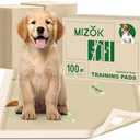 MIZOK Puppy Pads Small 22x22 Pee Pads for Dogs Bamboo Odor Eliminating & 6-Layer Absorbent Leak-Proof Dog Pee Pads Potty Training with Adhesive Tabs, Disposable (100 Counts)