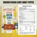 Pork Barrel BBQ Honey Pepper Bacon Jerky - Uncured Snacks, Slow Cooked Bacon, Nitrate and Nitrite Free, Gluten Free Protein Snack, 2 oz - Pack of 3