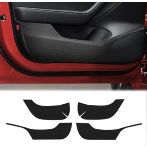 KUNGKIC Car Door Anti Kick Pad for Tesla Model 3 2017 2018 2019 2020 2021 2022 Protective Stickers Interior Decals Accessories Self-Adhesive Side Edge Protection Mats Cover 4PCS Imitation Leather