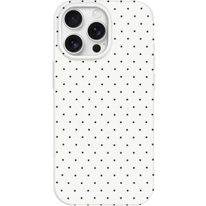 Hython for iPhone 13 Pro Case Cute Polka Dot Aesthetic Design Simple Cover 6.1", Thin Slim Anti-Scratch Soft TPU Bumper Shockproof Rubber Protective Phone Cases for Women Girls Girly Boys, White