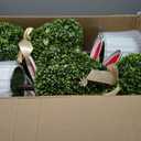 3FT Artificial Bunny Topiary Trees Set of 2, UV Resistant Faux Boxwood Rabbit Tree with Pot, Outdoor Indoor Easter Spring Porch Garden Decor
