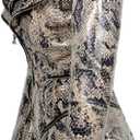 SX Women's Fashion Studded Perfectly Shaping Faux Leather Biker Jacket (Beige, XXL)