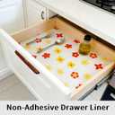 Non-Adhesive Shelf Liners for Kitchen Cabinets, Drawer Liner - Durable EVA Material with Patterns, Oil-Proof, Waterproof - Easy to Clean & Cut (Yellow Red, 11.8" W x 230" L)