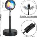 Balkwan Sunset Lamp Projection Rotation Rainbow Projection Lamp Led Romantic Visual Led Light Network Red Light with USB Modern Floor Stand Night Light Living Room Bedroom Dcor (Multicoloured)