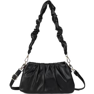 Crossbody Bags for Women, Cloud Design Hobo Bags Cute Ruched Shoulder Bag Small Mini Clutch Purses Vegan Leather Bag