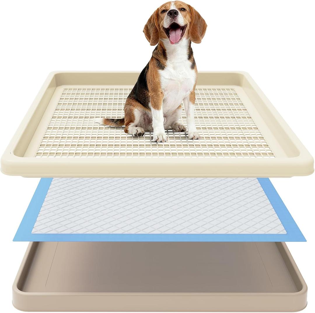 Dog Pee Pad Holder for Small and Medium Dogs, Two-Layer Mesh Dog Potty Tray, Indoor Puppy Pad Holder for Potty Training, Gentle on Paws, Easy-Clean Leak-Resistant Fits 22 22 Inches Pee Pads