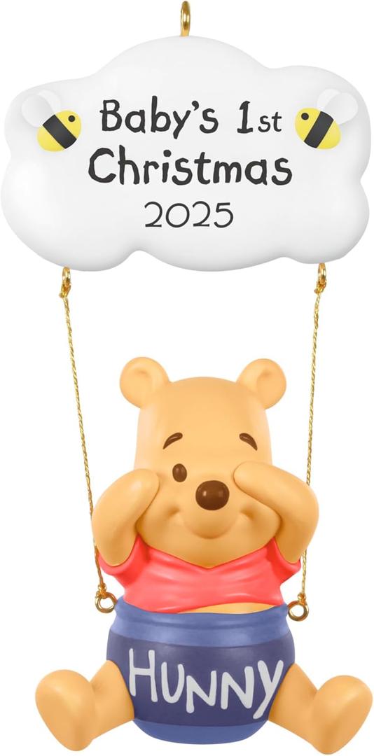 Hallmark Keepsake Christmas Ornament, Disney Winnie the Pooh Baby's First Christmas 2025, Gifts for Disney Fans