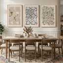 Large Framed William Morris Wall Art Set of 3, Vintage Neutral Botanical Floral Canvas Prints, Boho Nature Wall Decor for Living Room Bedroom Hallway Office, 24x36 Inch, 24"W x 36" H x 3Pcs