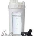 26oz Glass Protein Shaker Bottle, Stainless Steel Mixing Ball & Silicone Sleeve, Odorless, Leak-Proof, BPA-Free, Ideal for Smoothies & Workout Drinks(Frost White)