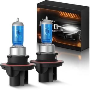 F150 Halogen Headlight Bulbs Fits For 2004-2014 Ford F150 Halogen High Low Beam Combo, Ultra Bright 5000K White Bulbs, 12V-100W, Pack of 2