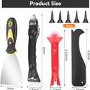 Sausage Caulk Gun with Caulk Remover Tool, 20oz Foil Pack and 10oz Cartridge Convertible, 18:1 Thrust Ratio, 5Pcs Tips, for Project Kitchen Bathroom Window