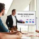 Eersida Rolling Whiteboard on Wheels, Double-Sided Magnetic Dry Erase Board with Cork Board, Adjustable Height Mobile Whiteboard for Office, Classroom, Home Presentation(45''X 27.5'')