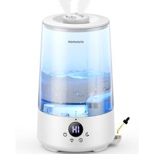 Homvana 3.6L Cool Mist Humidifiers for Bedroom, Large Room, House, Office, Living Room, 34H Top Fill, Aroma, Essential Oil Diffuser for Home, Portable Mini Air Humidifier for Hotel Scent (Transparent)