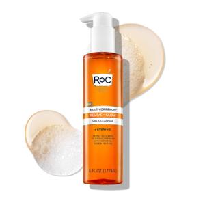RoC Multi Correxion Revive + Glow Gel Vitamin C Cleanser, Face Wash, Facial Cleanser with Glycolic Acid, Paraben-Free, Sulfate-Free Skin Care - 6 Ounces (6 Fl Oz (Pack of 1))