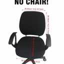 MIFXIN Computer Office Chair Cover Stretch Slipcover 2 Piece Soft Elastic Non-Slip Desk Chair Seat Covers Protector, Only Cover, NO Chair (Black)