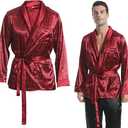 ATTBEA Halloween ThePajamaMan Costume for Unisex, Mogul Outfits Jacket Robe Coat and Black Silk Shirts size M