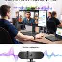 1080P Webcam Computer Camera with Microphone & Wide View - Auto Light Correction Webcam for PC, Mac, Laptop, Desktop - Built-in Privacy Cover Plug & Play USB for Zoom/Skype/Streaming, Black