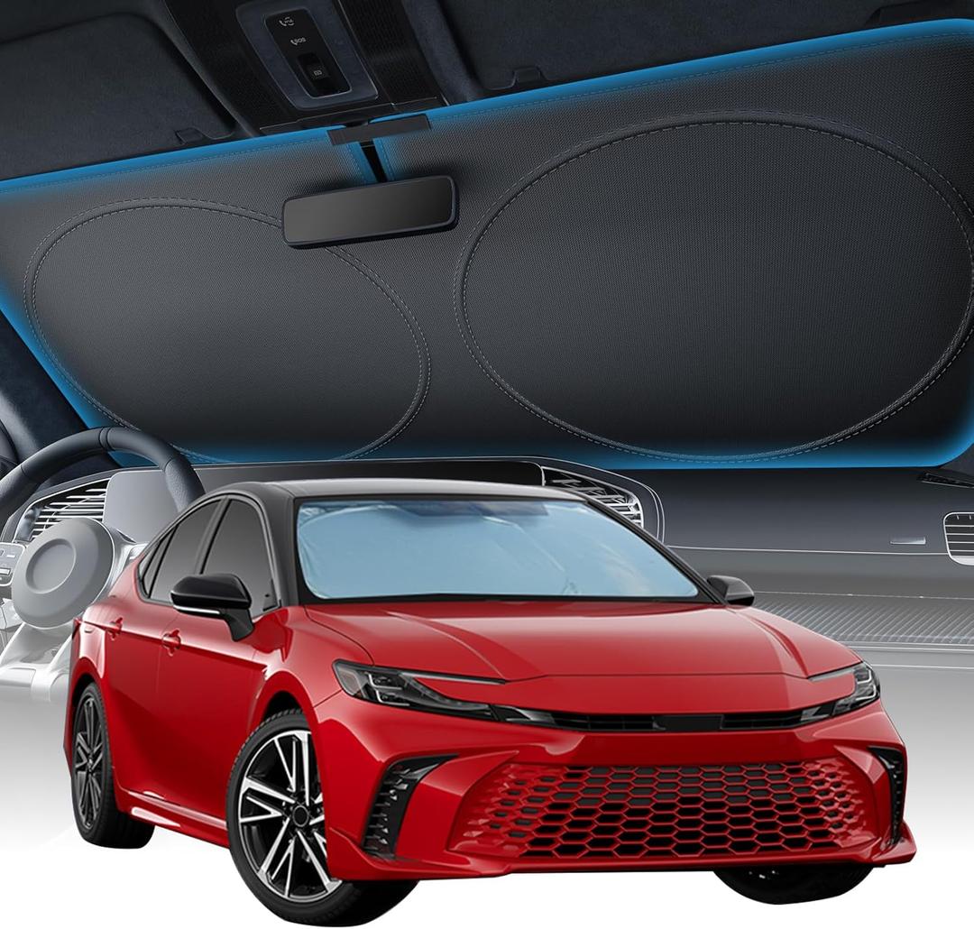 2025 Upgraded Zanch Car Front Windshield Sun Shade - Ultimate Uv Protection & Heat Reductionlinnovative No-Light Leakage TechnologylFoldable DesignPerfect Fit for Sedan, Small(59" x 29")