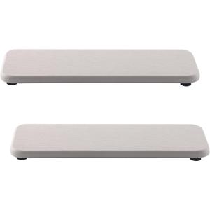 2 Pcs Water Absorbing Stone Trays, Kitchen/Bathroom Sink Soap Dish, Diatomite Tray Used for Hand Soap & Cosmetic Bottles in The Modern Home, 3.54" W x 9" L, White