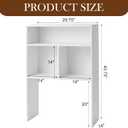 GlikCeil Desk Hutch Dorm White Extra Deep Tall Dorm Desk Bookshelf Organizer with 2 Shelves and 3 Tier Desktop Hutch Storage Organizer 29.75" W x 14" D x 43.75" H for College Home Office Supply