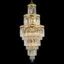 YYJLX Modern Crystal Chandelier 8 Light Long Chandelier for High Ceiling Luxury Gold Hanging Pendant Light for Dining Room Living Room Staircase Foyer Entryway