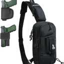 Sling Backpak Tactical Chest Pistol Bag Shoulder Bags Crossbody Sling Backpack Holster Bag for Concealed Carry (Black)