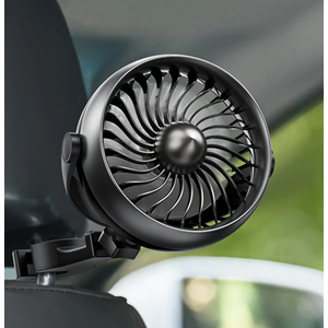 Portable Car Fan for Baby, Battery Operated Vehicle Cooling Fans, 4 Speeds, Clip on Electric Automobile Fan for Rear&Back Seat, Rechargeable USB Fan, Low Noise, Easy to Installation, 360° Rotation