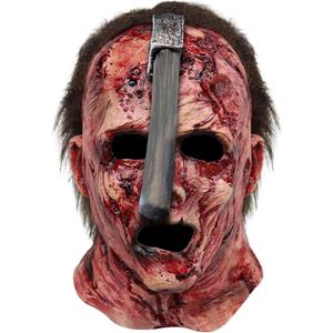 Halloween Scary Mask with Scared Face and Axe on Head, Creepy Head Mask for Cosplay Party Props