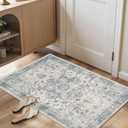 2x3 Door Mat Indoor Entrance, Washable Non Slip Kitchen Bathroom Rugs, Ultra-Thin Throw Small Rug for Front Door/Indoor Entrances, Blue Grey