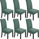 Cover for Dining Chairs Set of 6 Slip Covers for a Dining Chair Kitchen Parsons Chair Covers Washable Chair Covers for Dining Chairs Seat Protector for Hotel, Banquet, Ceremony (Dark Cyan