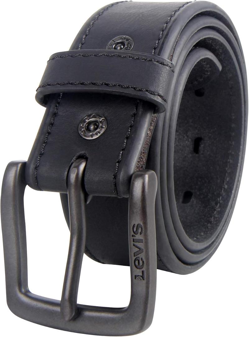 Levi's mens Black Leather Belt - Casual Design for Jeans Or Everyday Wear (Medium (34-36))