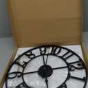 LEIKE Large Wall Clock, 18.5" Silent Non-Ticking, Battery Operated, Oversized, Decorative Retro Black Metal Clock for Living Room,Farmhouse, Dinner Room,Indoor, Outdoor(47cm, Black Arabic Number) (19 Inch)