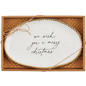 Mud Pie Sentiment Plates, We Wish, 6 1/2" x 10"
