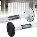 Tension Shower Curtain Rod 42-100", Dual-End Strong Spring, 3" Large Non-Slip Pads, 1.1 Inch Heavy Duty Stainless Steel Adjustable for Bathroom/Window/Room Divider/Outdoor Patio