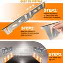 Stove Gap Covers Stainless Steel, Stove Gap Filler Between Stove and Counter, Stove Gap Guards and Range Trim Kit, Easy Retractable Length 13.8" to 27.6", Width 1", Heat-Resistant Stove Guard (2 Pack)