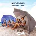 Sport-Brella Premiere XL UPF 50+ Umbrella Shelter with Patented Side Panels, Heavy-Duty 1.25 Inch Center Pole, Auger Anchor for Sand and Grass, 9 Foot Canopy, Cherry Red