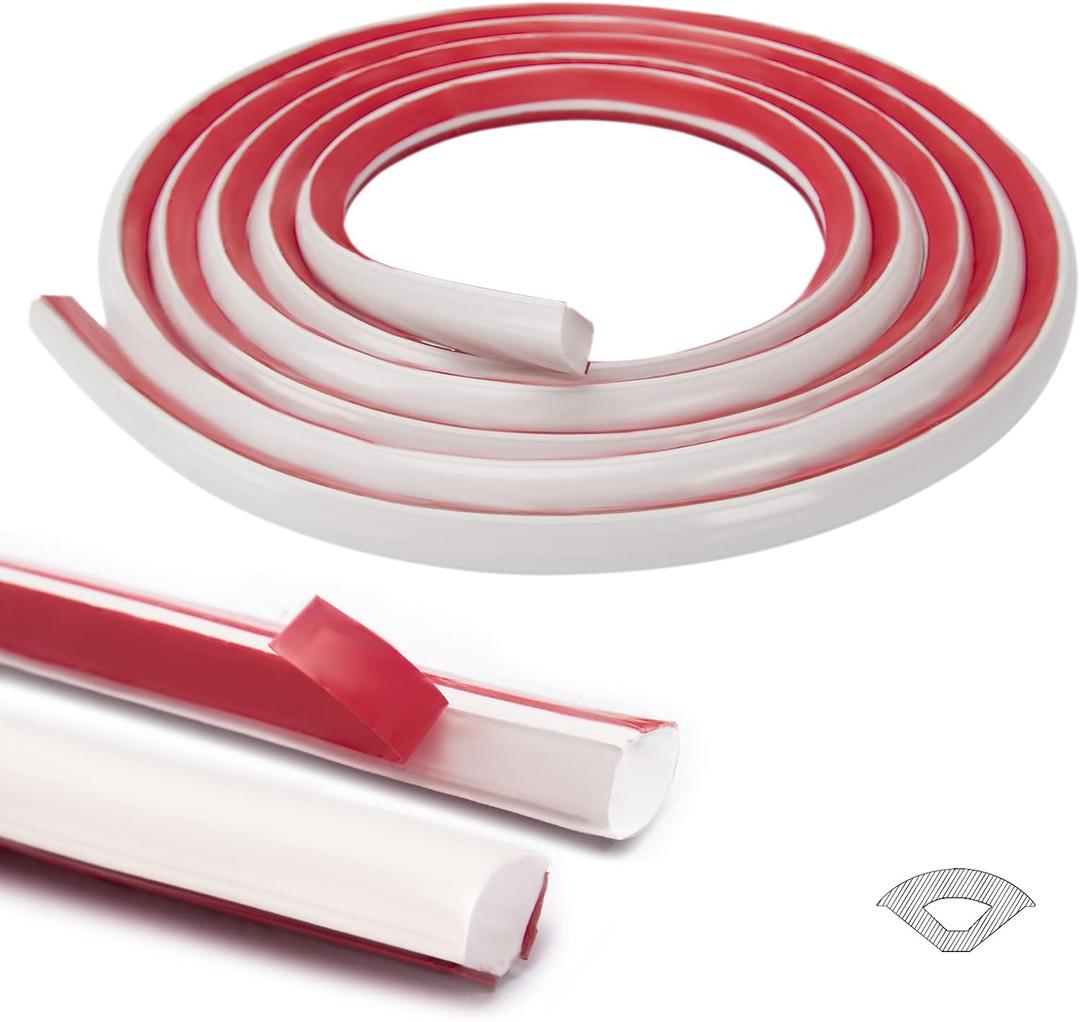 Art3d 17 Ft Flexible Trim Caulk Strip, Peel and Stick Trim for Molding, Tile Edge, Ceiling, Wall Corner in White