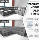 Weysat Corner Sofa Cover Stretch Corner Couch Cover Furniture Protector for Living Room Sectional Recliner Sofa Slipcover Reclining L Shape Couch Additional Seat(Light Gray,Milk Silk)