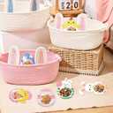 24 Pack Easter Cards for Kids, Easter Candy Holders with Plastic Domes, Cute Bunny Eggs Chick Gift Cards for Classroom Gifts Exchange Home Office Party Treats Favors
