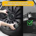 Wheel Covers 19 Inch Compatible with Tesla Model Y Accessories 2024 2023 2022 2021 Matte Black ABS Hubcaps Rim Protector ReplacementNot Fit for Model Y Juniper (Matte Black Cyclone Turbine)