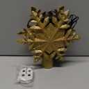 DG-Direct Christmas Tree Topper Lighted with 6 Projected Patterns, Led Rotating Magic Snowflake, 3D Hollow Glitter Lighted Silver Snow Tree Topper for Christmas Tree Decorations, Gold