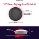 Circulon Radiance Hard Anodized Nonstick Deep Frying Pan with Lid, 12 inch Frying Pan with Lid, Deep Skillet, Gray