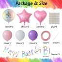 Unicorn 5th Birthday Party Decorations for Girl Purple Pink Theme Balloon Set, Large Rainbow Unicorn Helium Balloons with Heart and Star Baby Shower Kids Supplies (number 5 set)
