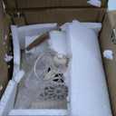 JHY DESIGN Decorative Candle Lanterns 14.5" High Vintage Style Hanging Lantern Metal Candleholder for Indoor Outdoor Events Parties and WeddingsBeige with Gold Brush