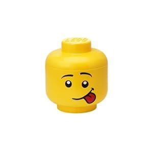 Room Copenhagen, Lego Storage Heads Stackable Storage Container - Buildable Organizational Bins for Kid’s Toys and Accessories - 6.30 x 6.30 x 7.28in - Small, Silly, Holds 250 Bricks
