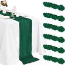 6 Pack Cheesecloth Table Runner 20 x 120 Inch Emeral Boho Gauze Cheese Cloth Table Runners 10 FT Long Rustic Sheer Table Decorations for Wedding Party Baby Bridal Shower Birthday Holiday Home